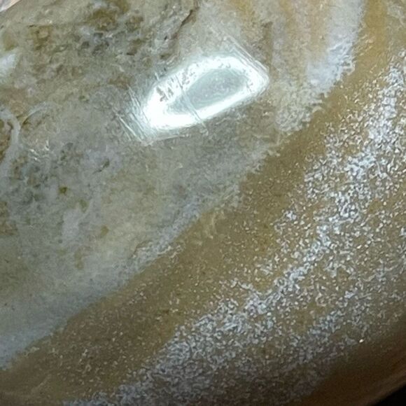 Ocean Jasper palm stone crystal natural green white dots yellow brown agate agat - Picture 4 of 10